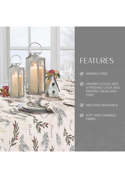 Lexroo Elrene Home Fashions Tatil Ağacı Süslemeleri Kumaş Masa Ör Diğer
