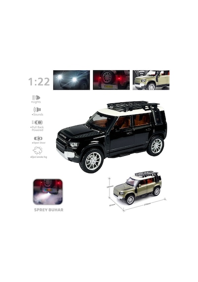 Hcl-510a Çek Bırak 1:22 Sesli Ve Işıklı Buharlı Df Metal Jeep