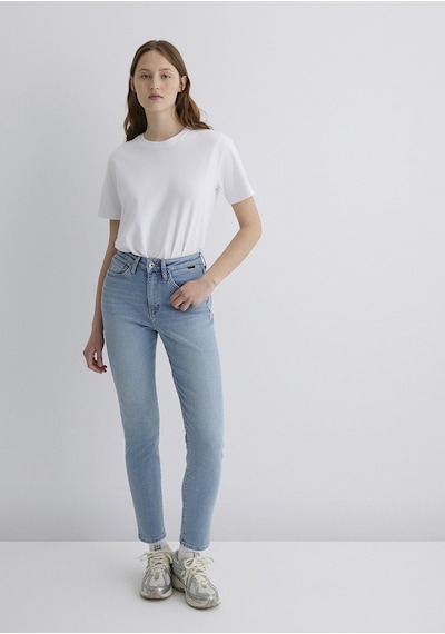 Mavi - Star Gold Shape Puslu Buz Mavi Jean Pantolon 101077-89180 Açık Mavi