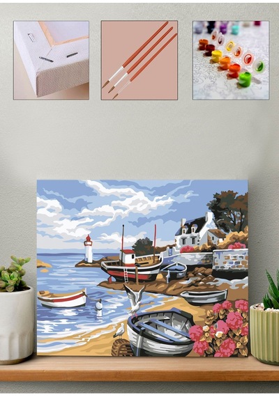 Sayılarla Boyama Seti Balıkçı Kasabası 40x50 Cm