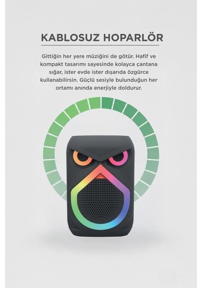 Özel Üretim Frekans Parti Eşyası Akustik Bluetooth Hoparlör Rgb Işıklı Mikrofonlu 12w D80