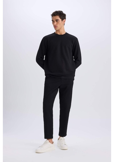 DeFacto Regular Fit Bisiklet Yaka Basic Düz Sweatshirt D7231AX25SPBK81