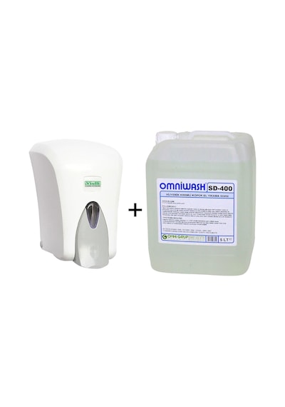 Omniwash SD-400 Köpük Sabun 5 L + Vialli F6 Beyaz Köpük Dispenser
