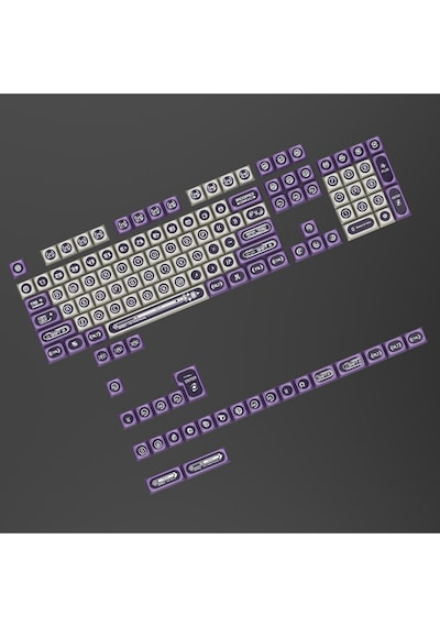 Mekanik Klavye Keycap -136 Tuşlu Mor - Beyaz Opal Tuş Takımı