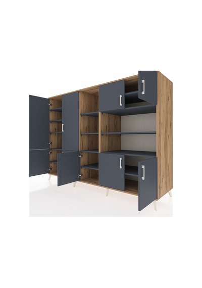 Kronos Dolap 14 Raflı 9 Kapaklı 220x59x163 Çam-antrasit Çam-antrasit Kronos Dolap 14 Raflı 9 Kapaklı 220x59x163 Çam-antrasit Çam-antrasit