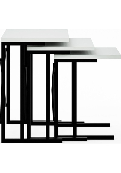 Zg2 Metal Ayaklı Zigon Sehpa - Beyaz Zg2-beyaz
