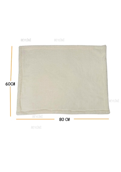 Beylini Peluş Kedi Köpek Battaniyesi Yıkanabilir 60 x 80 CM Krem