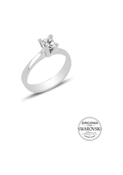 Gümüş Swarovski Tek Taş Yüzük (536533074)