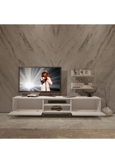 Decoraktiv Eko 4 Slm Dvd Silver Tv Ünitesi Tv Sehpası Beyaz Decoraktiv Eko 4 Slm Dvd Silver Tv Ünitesi Tv Sehpası Beyaz