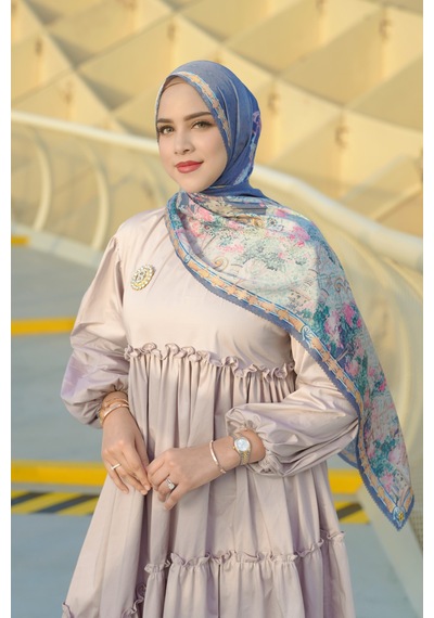 Buttonscarves Sevilla Saten Şal - Marina Mavi