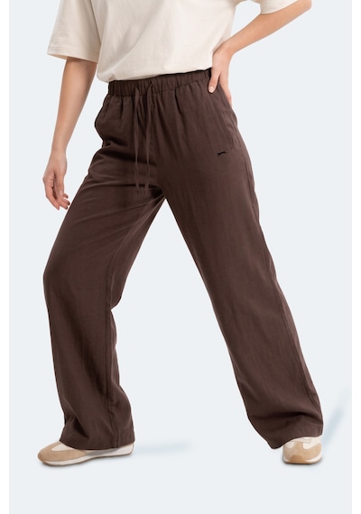 Slazenger Sunflower Kadın Bol Paça Kahve Eşofman Altı