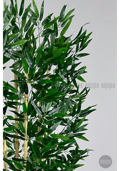 Yapay Bambu Ağacı 170cm Siyah Gold Metal Saksıda Siyah-gold
