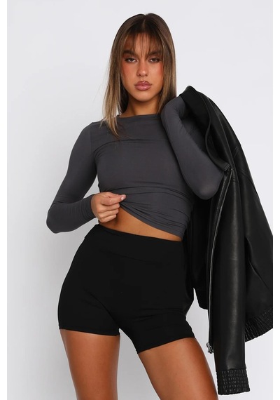 Seeh Füme Bisiklet Yaka Basic Uzun Kollu Body Sh142