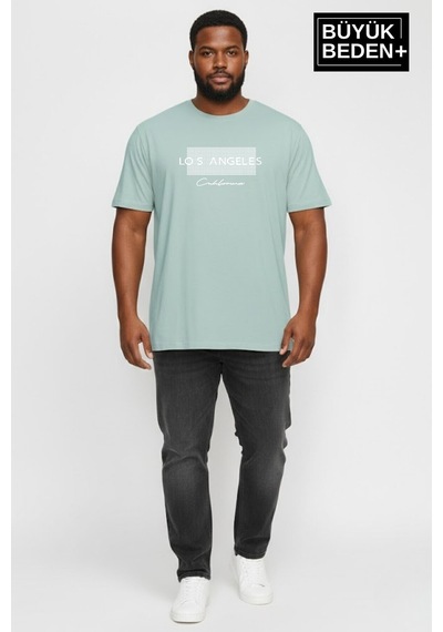 Superlife Erkek Büyük Beden Los Angeles Baskılı 3xl-6xl Bisiklet Yaka Tshırt Spr26bts510-18 Yeşil Superlife Erkek Büyük Beden Los Angeles Baskılı 3xl-6xl Bisiklet Yaka Tshırt Spr26bts510-18 Yeşil
