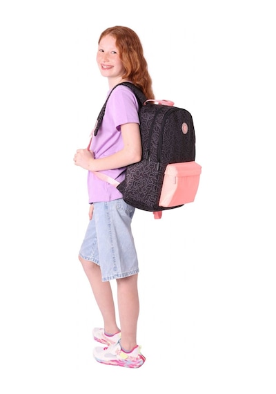 Kaukko Double Colors Üç Bölmeli Kız Çocuk Okul Ve Günlük Sırt Çantası - Siyah Pembe - K1836 Siyah - Pembe