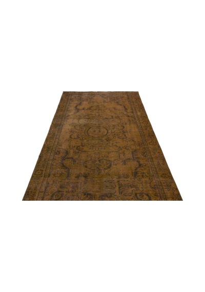 El Dokuması Vintage Yün-pamuk Kahve Halı 22869 148 X 263 Cm Kahverengi