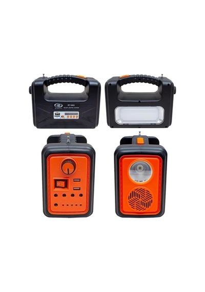 Rt-902 Güneş Enerjili Solar Şarjlı Bluetoothlu Mp3-radyolu Çadır Kamp Aydınlatma Fener Seti Çok Renkli