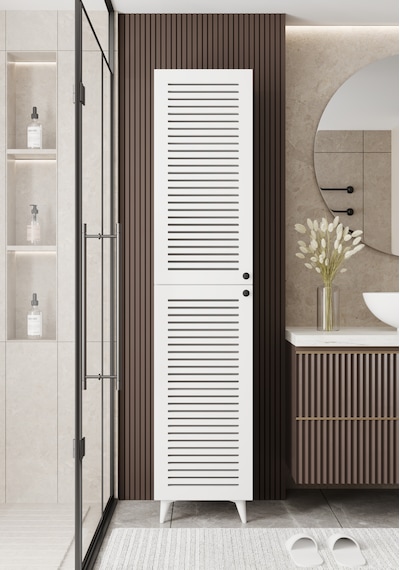 Lidya Panjur Kapaklı Çok Amaçlı Dolap - Kiler Dolabı - Banyo Dolabı - Ayakkabılık - Mutfak Dolabı Beyaz Lidya Panjur Kapaklı Çok Amaçlı Dolap - Kiler Dolabı - Banyo Dolabı - Ayakkabılık - Mutfak Dolabı Beyaz