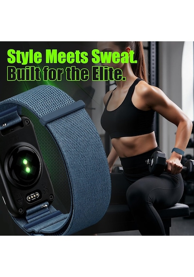Caseonn Garmin Cırqa Akıllı Bileklik Kordon Elite Kumaş Kayış French Blue