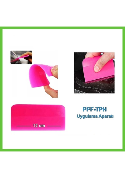 Bezos Ppf/tph Silikon Çekçek Ragle Cam Filmi Çekme Uygulama Aparatı Pembe 12x7.5cm Dmc