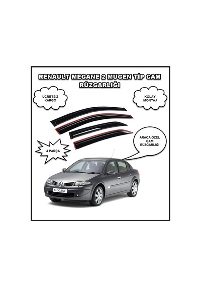 Renault Megane 2 Mugen Tip Cam Rüzgarlığı