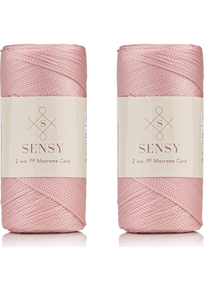 Premium 400 Gr Polyester Makrome Ipi 2 Mm 2li Set Pembe Makrame Ip Supla Çanta Ipi No:4
