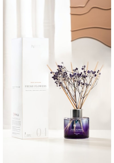Zift Unique Fresh Flowers - Bambu Çubuklu Oda Kokusu Dekoratif Çiçekli Banyo & Tuvalet & Oda Parfümü 100ml Diğer