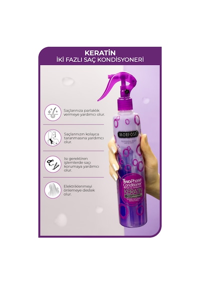 2x400 Ml Keratin Içeren Çift Fazlı Fön Suyu