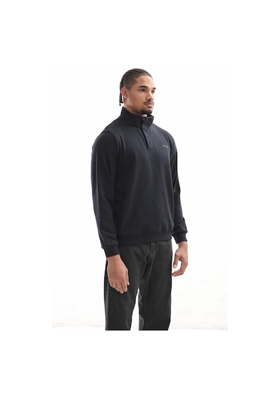 Boğazlı Sweatshirt Lacivert