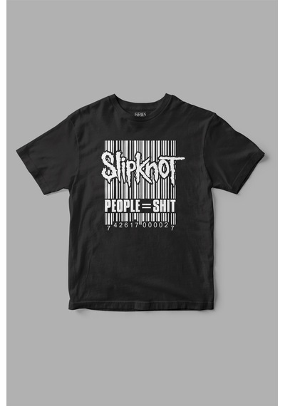 Slipknot People Shıt Barcode Baskılı Tişört Siyah