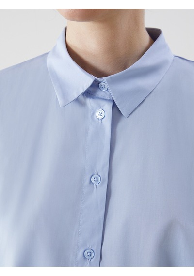 Lcw Comfort Mavi Oversize Poplin Kadın Gömlek