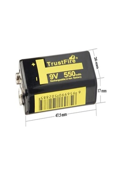 Trustfire 9V Blok 6Lr61 6F22 550Mah Bms. Usb Şarj Fonksiyonu Ile