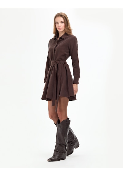 Pierre Cardin Kadın Koyu Kahverengi Elbise Dokuma 50318786-vr084 Koyu Kahverengi