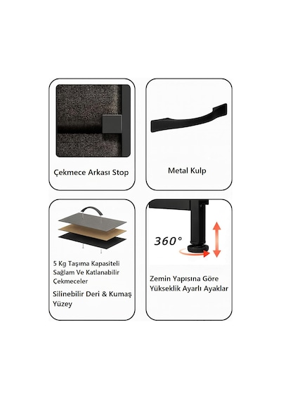 Miyuhome 2 Raflı Komodin Deri Çekmeceli Düzenleyici Yatak Odası Organizer Metal Komodin Antrasit Diğer Miyuhome 2 Raflı Komodin Deri Çekmeceli Düzenleyici Yatak Odası Organizer Metal Komodin Antrasit Diğer