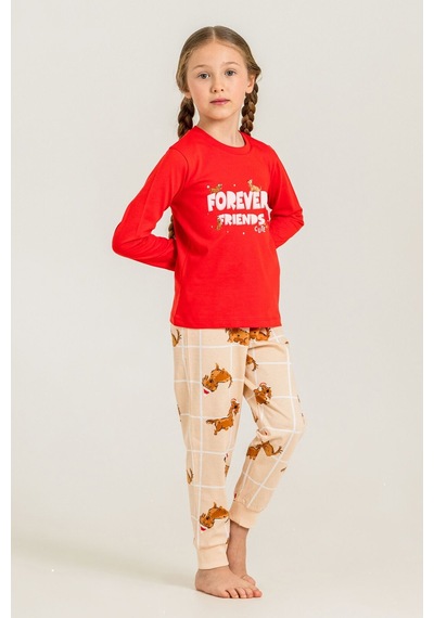 Rolypoly Kız Çocuk Forever Friends Kırmızı Uzun Kol Pijama Takım Rp3907-c-v1 Rp3907-c-v1
