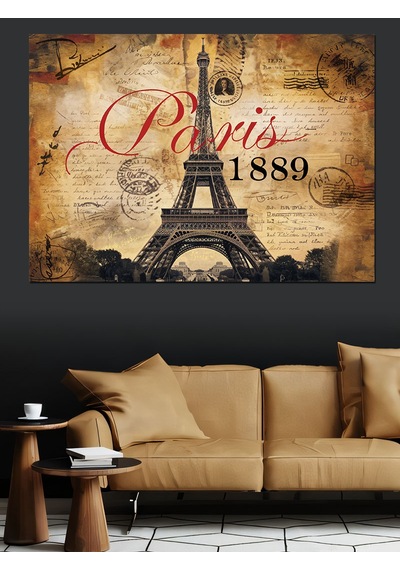 Paris 1889 Hatırası Dekoratif Kanvas - Mdf Ahşap Tablo