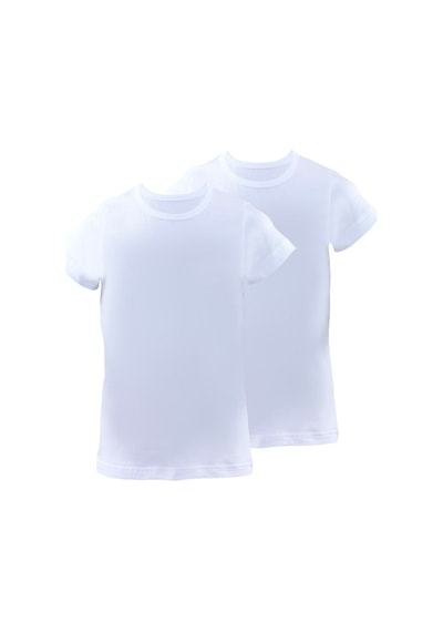 Blackspade 9397 Çocuk Erkek 2 Li Paket T-shirt Beyaz Beyaz
