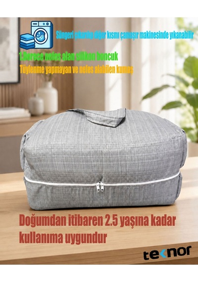 Teknor Çok Amaçlı Taşınabilir Anne Çantası- Bebek Yatağı - Yastık Destekli Yatağı- Emzirme Yastığı