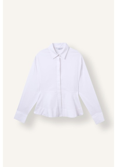 Defacto Fıtted Bengalin Peplum Uzun Kollu Gömlek I4741ax26auwt36 Beyaz-wt36
