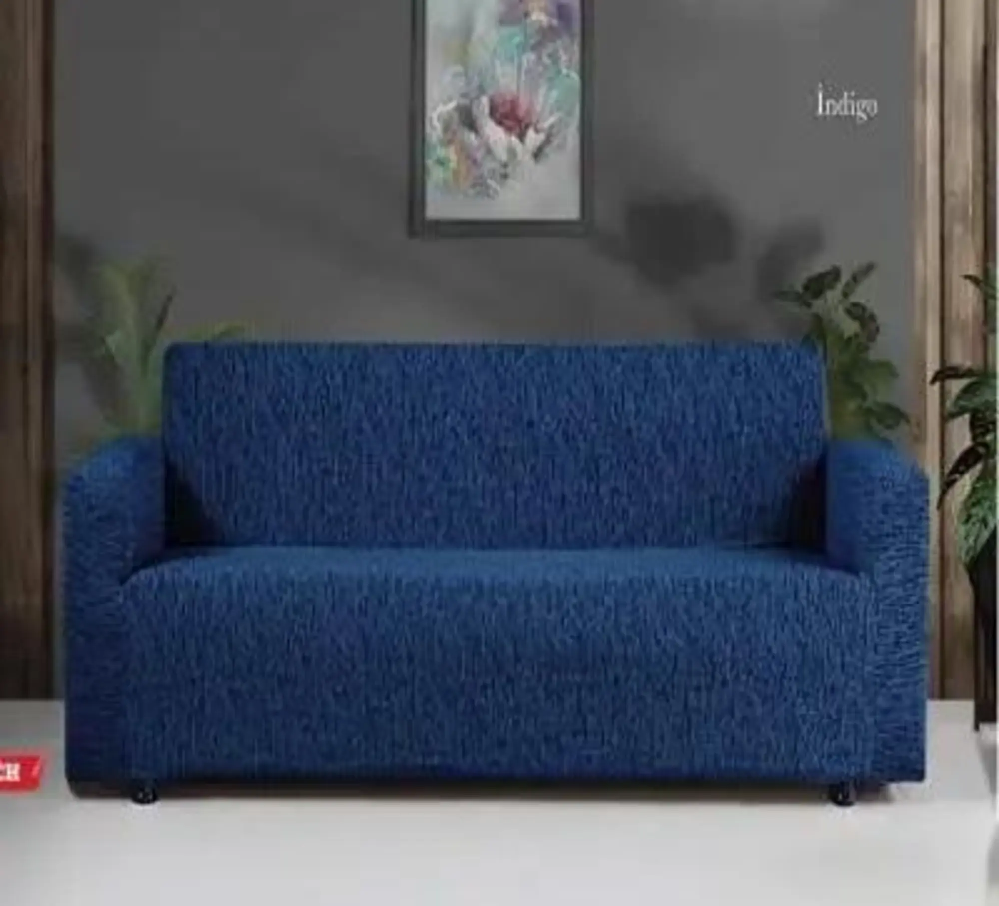 Altınkoza Still Jakarlı Streç Maxi Takım Koltuk Örtüsü / Modern / Lüx / 1.kalite 3+3+1+1 İndigo Mavi