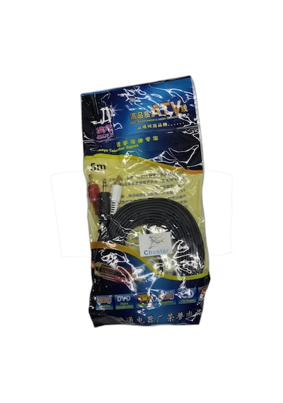 5 Metre 2 Rca To Aux Kablo - 3.5 Mm Stereo Jack Ses Aktarım Kablosu - Kırmızı Beyaz Tos Fiş
