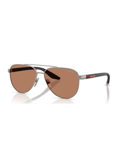 Prada Ps A52s 5av20d 58 Linea Rossa Erkek Pilot Gun Metal Güneş Gözlüğü Metalik