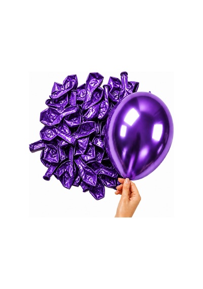 Mor Renk Lateks Krom Balon 15 Cm - 10 Adet