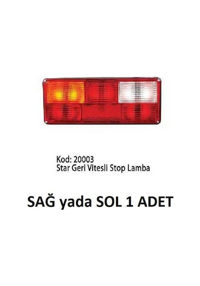 Stop Lamba 6'lı Star Tır Kablolu Geri Vitesli Transit T15 Asfar 20003k 1 Adet