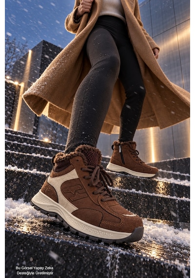 Muggo Nortex Kürklü Fermuarlı Kalın Taban Bağcıklı Kışlık Kadın Sneaker Bot Kahverengi Muggo Nortex Kürklü Fermuarlı Kalın Taban Bağcıklı Kışlık Kadın Sneaker Bot Kahverengi