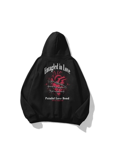 Startmore Unisex Entagled İn Love Sweatshirt Siyah Siyah