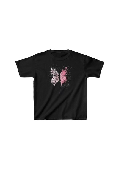 Assema Çocuk Kız Baskılı T-shirt - Siyah Çok Renkli