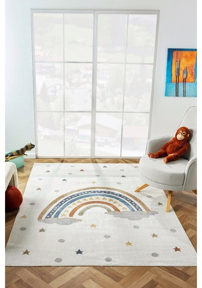 Konfor Halı Konfor Bohem Kids Rainbow Modern Dokuma Çocuk Halısı Çok Renkli
