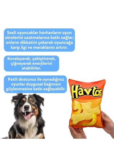 Havhav Havtos Peluş Cips Hışırtı Sesli Köpek Oyuncağı