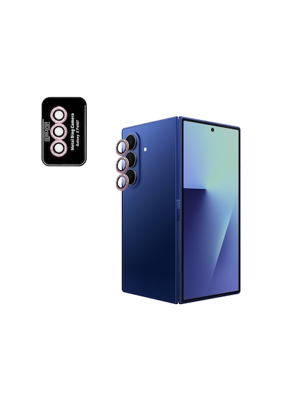 Samsung Galaxy Uyumlu Z Fold 7 İçin Ipg Prolens Kamera Lens Koruyucu Elmas Taş Çerçeveli, Kırılmaz Cam Pembe